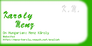 karoly menz business card